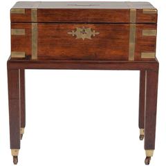 Late Regency Rosewood and Brass-Mounted Lap Desk on Stand