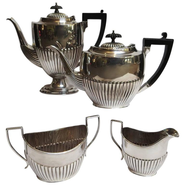 Art Deco Silver Plated Coffee and Tea Service For Sale at 1stDibs