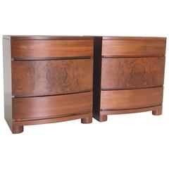Antique Demi Lune Chests of Drawers, Pair