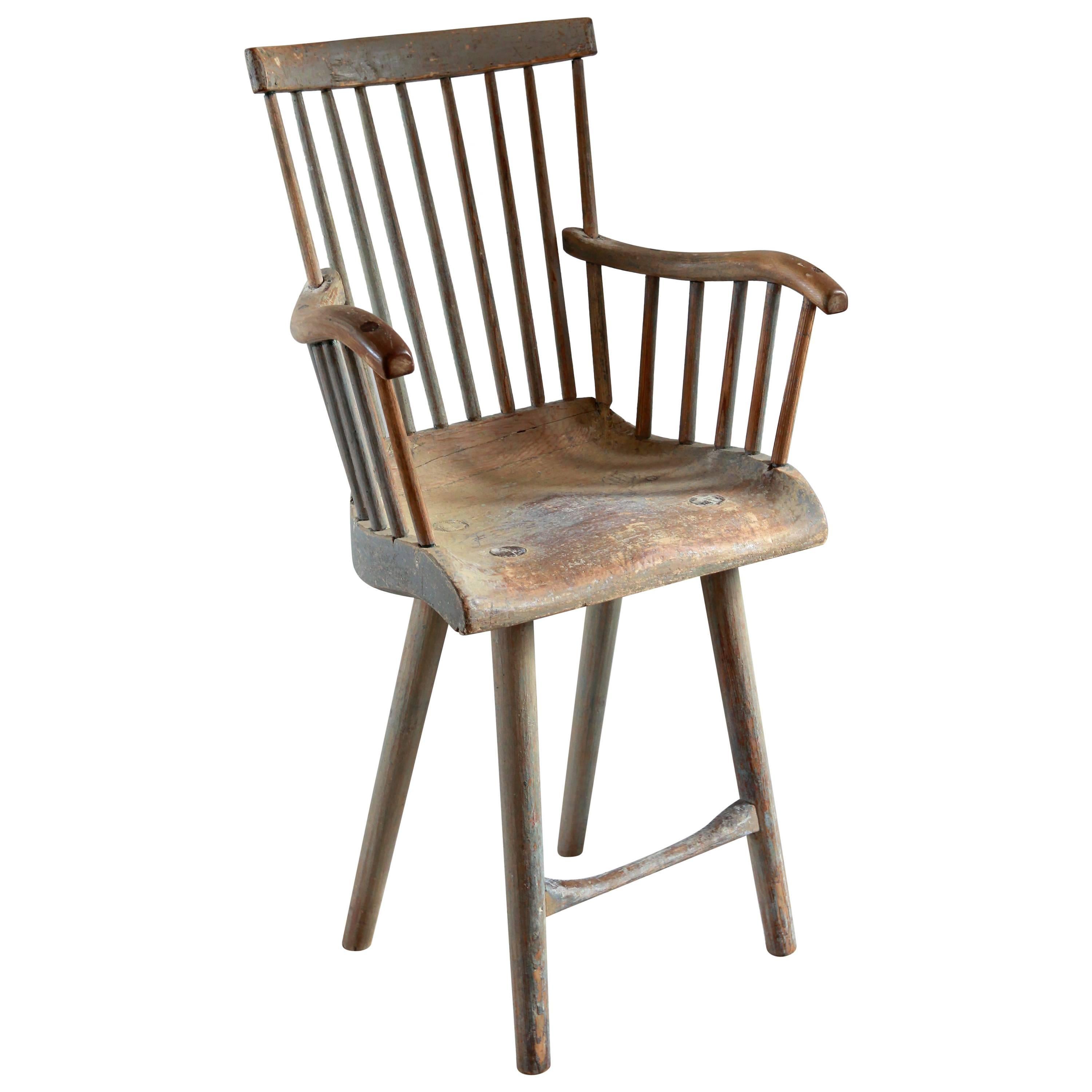Tall Primitive Spindle Side Chair