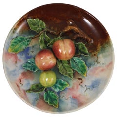 19th Century Majolica Apricots Platter Fives Lille