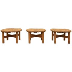 Oak Stool in the Style of Charlotte Perriand