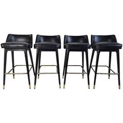Set of Four Classic 1960s Bar /Counter Stools by Shelby Williams