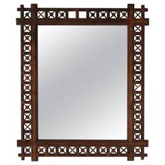Rectangular Tramp Style Lattice Mirror