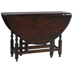 Antique Spanish Drop Leaf Gateleg Wooden Table