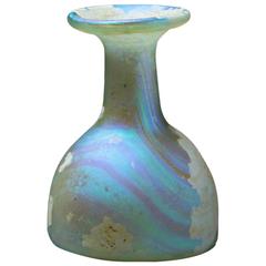 Antique Roman Irridescent Glass Flask