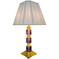 Amethyst Art Deco Lamp by Alexandre Vossion 1