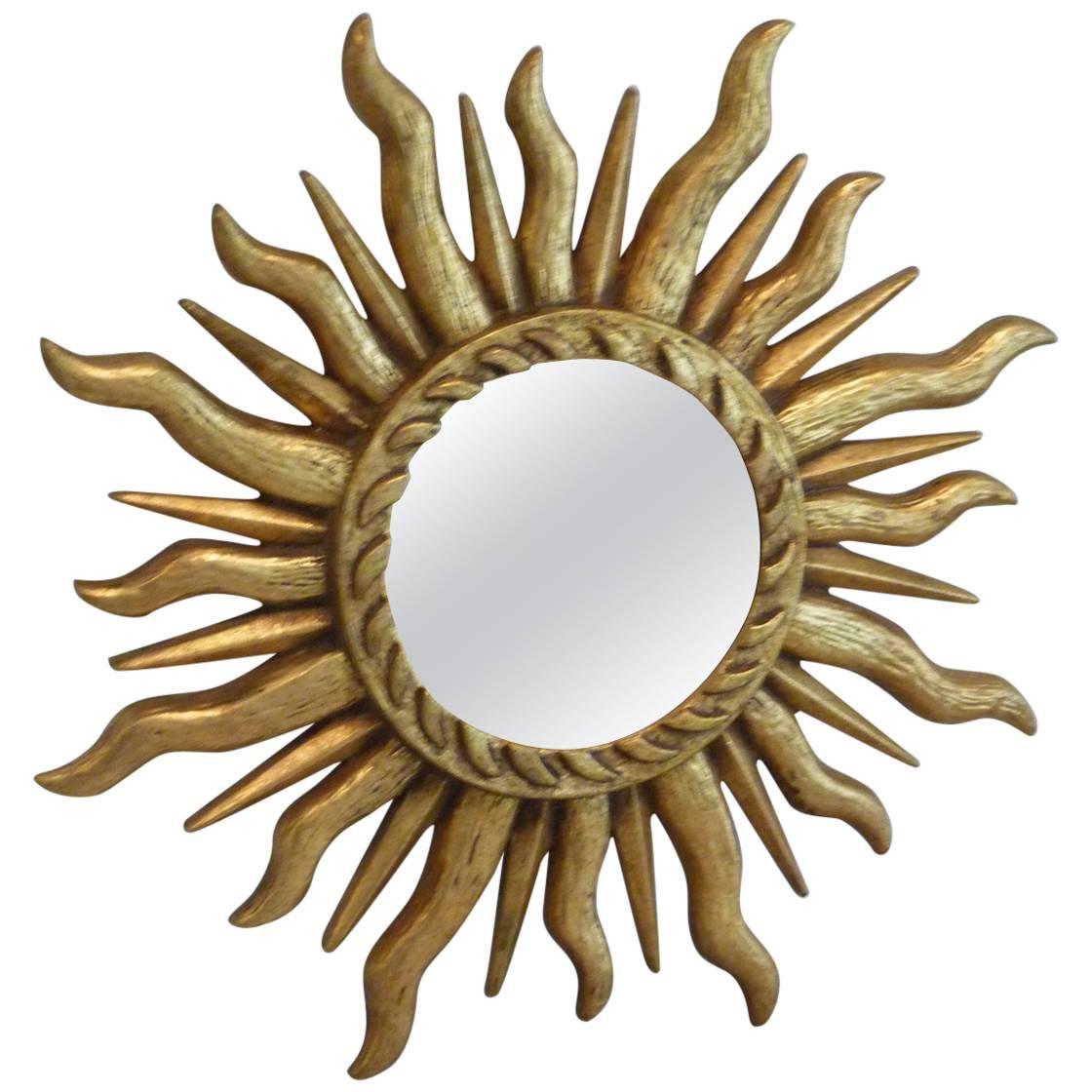 Gilded Sunburst Starburst Convex Mirror
