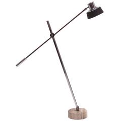 Mid-Century Floor Lamp with Travertine Base Italian Design, 1960s