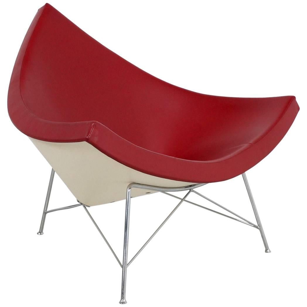Oxblood Red Leather Coconut Chair by George Nelson for Vitra