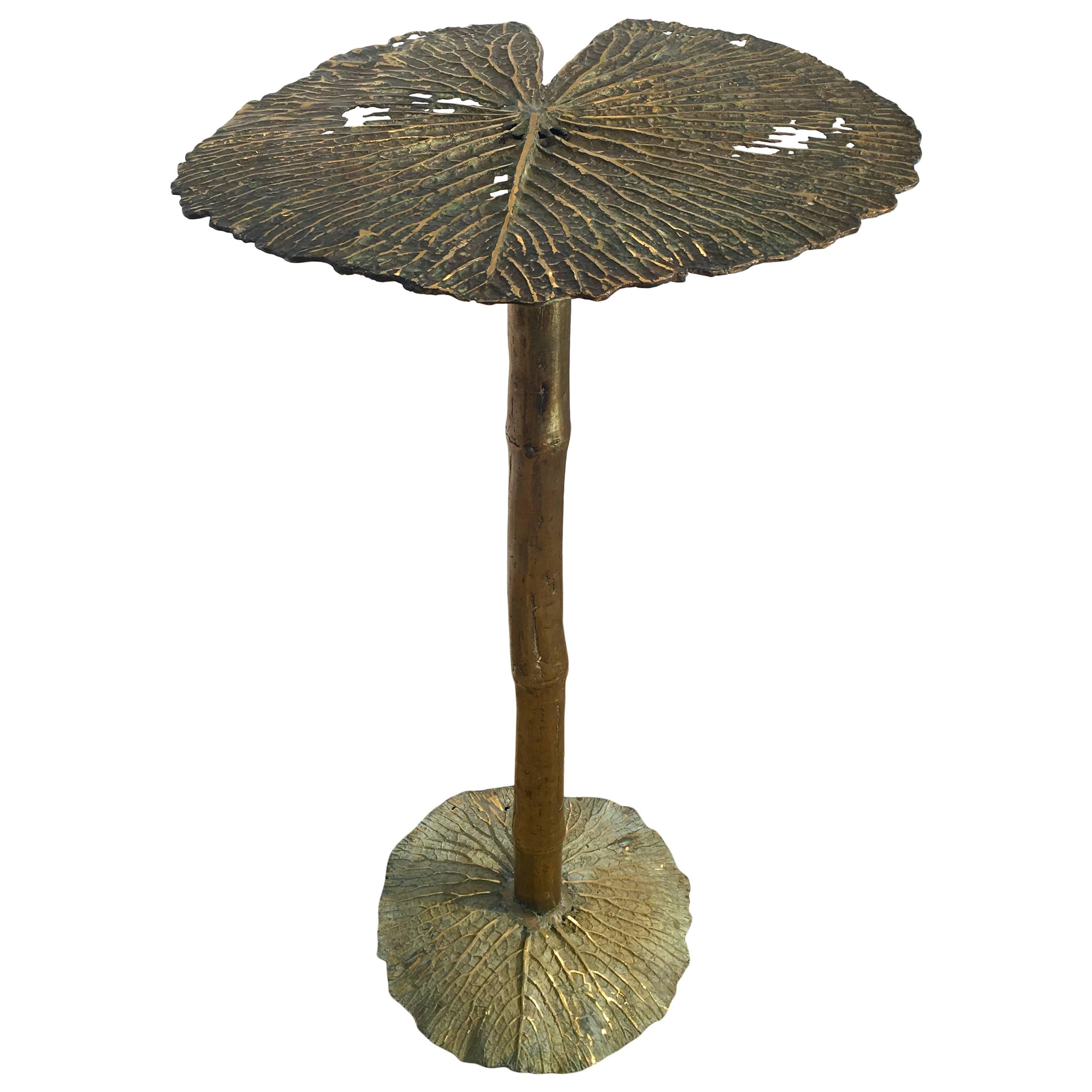 One-of-a-Kind Bronze Lily Pad Table by French Artisan