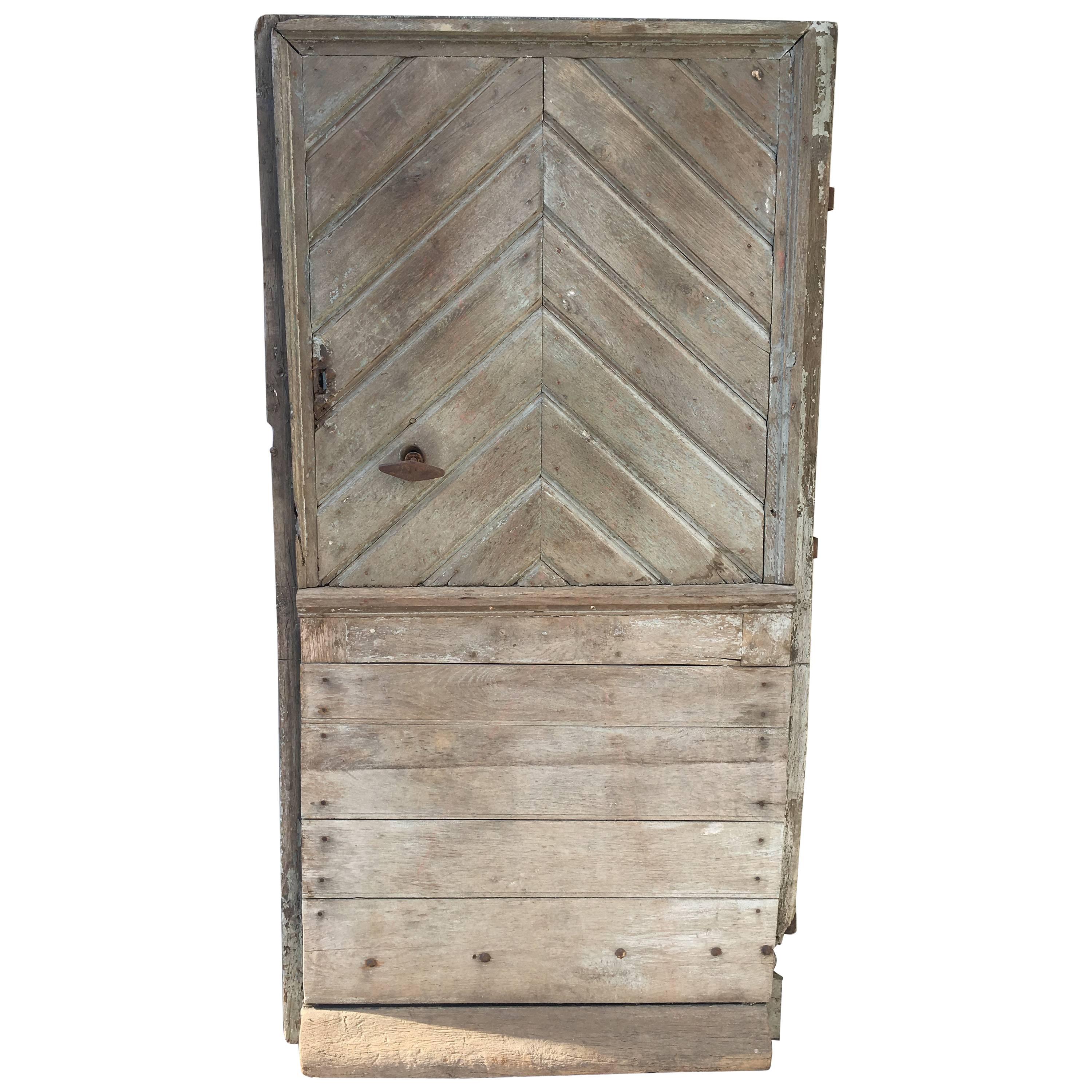 18th Century French Oak Chevron Design Door