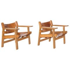 Pair of Børge Mogensen Spanish Chairs