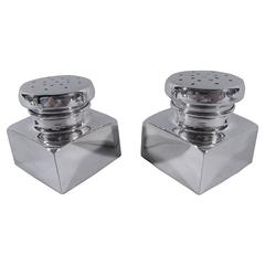 Pair of Cartier Modern Sterling Silver Salt and Pepper Shakers