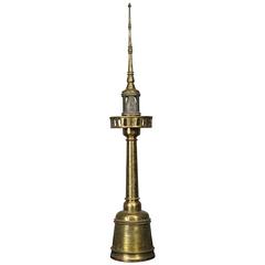 French Art Deco Bronze Table Lamp, Minaret