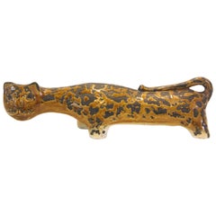 Retro Mid-Century Italian Modern Ceramic Leopard