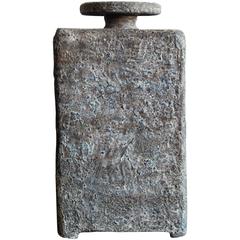 Large Glazed Stoneware Vessel with Lid