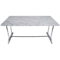 Mid-Century Chrome and Brass Coffee Table 2