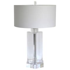 Mid-Century Stunning Geometric Form Lucite Table Lamp 11