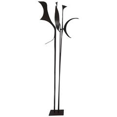 Signed 1963 Jay J. McVicker Abstract Modernist Tall Welded Steel Sculpture