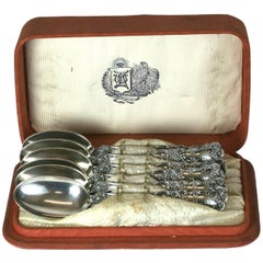 Set of Victorian Gorham Sterling Spoons in Box
