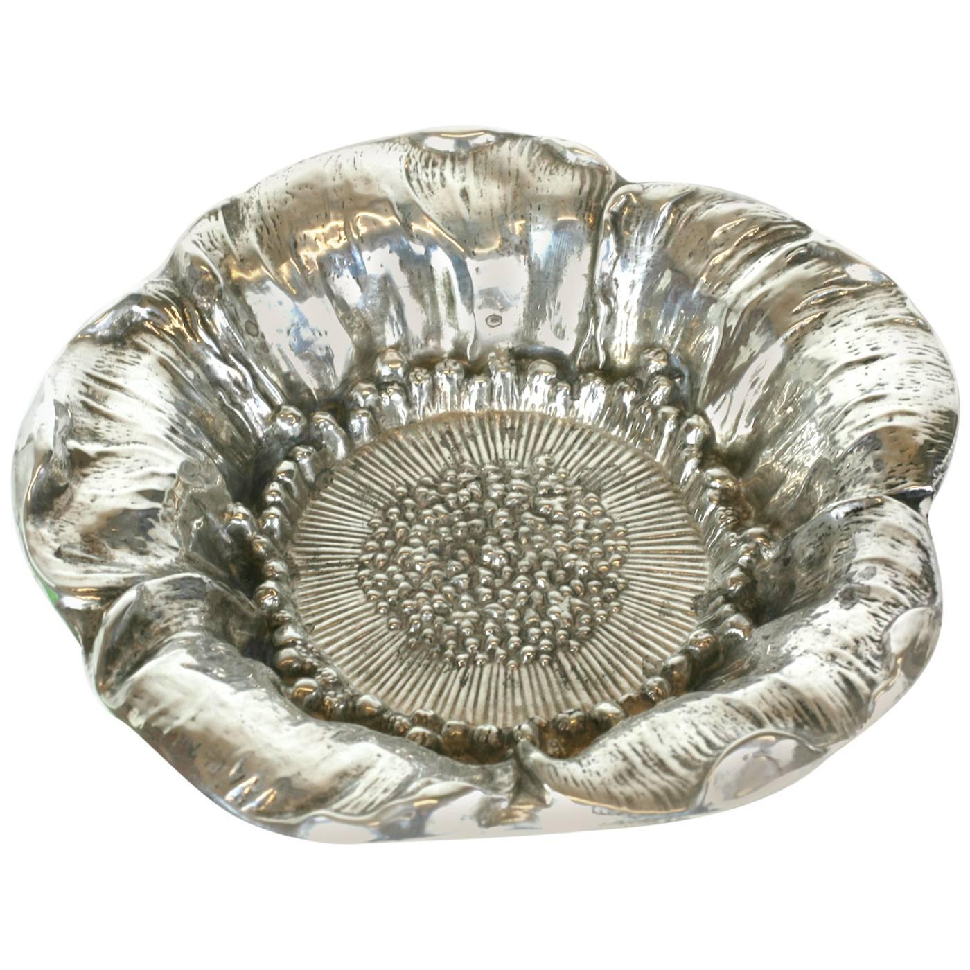 Art Nouveau Sterling Poppy Dish
