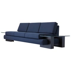 American-Made Sofa with Glass End Tables