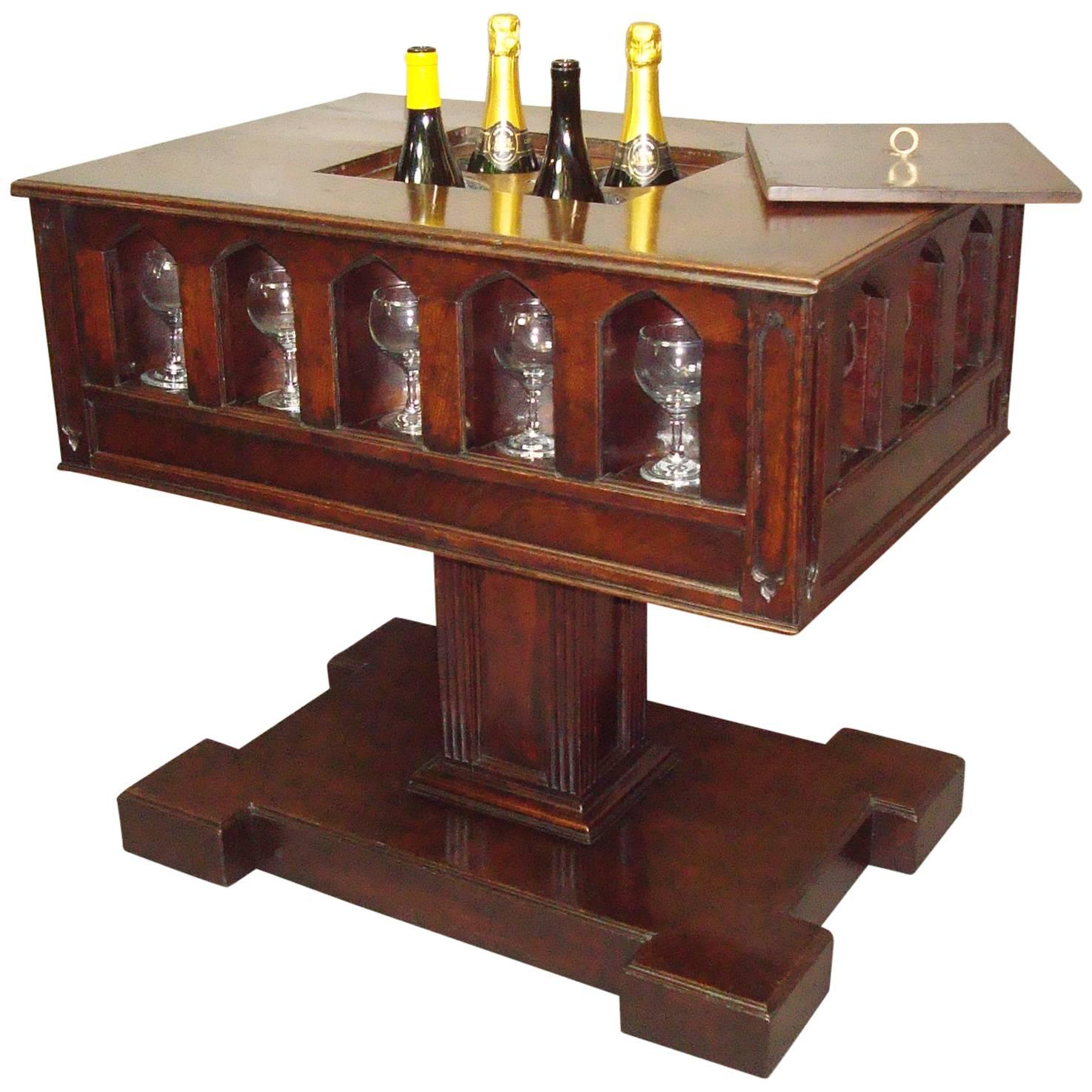 19th Century Gothic Oak Champagne or Wine Cooler Table For Sale