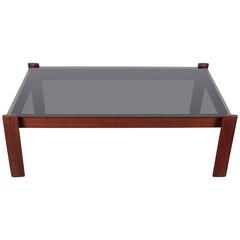 Mid-Century Percival Laffer Rosewood Glass Coffee Table