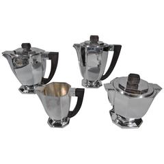 French Art Deco Silver Coffee and Tea Set 9