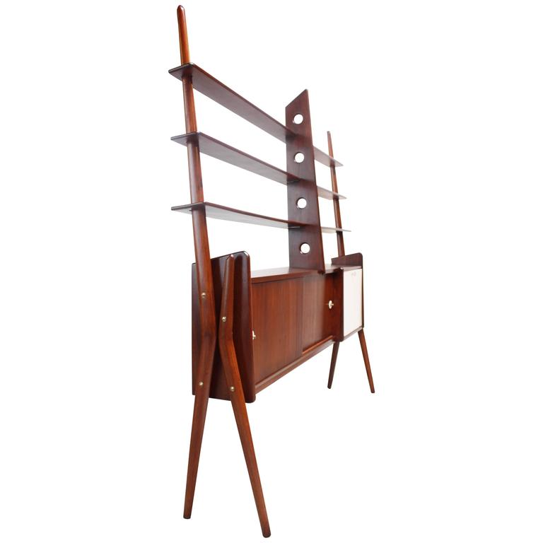 MidCentury, Italian Modern Freestanding Wall Unit For Sale at 1stdibs