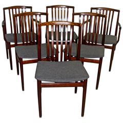 Set of Six Solid Rosewood Chairs by Henning Sorensen