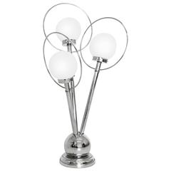 Sonneman Three-Bulbed Table Lamp in Chrome