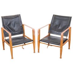 Mid-Century Leather Safari Chairs by Kaare Klint