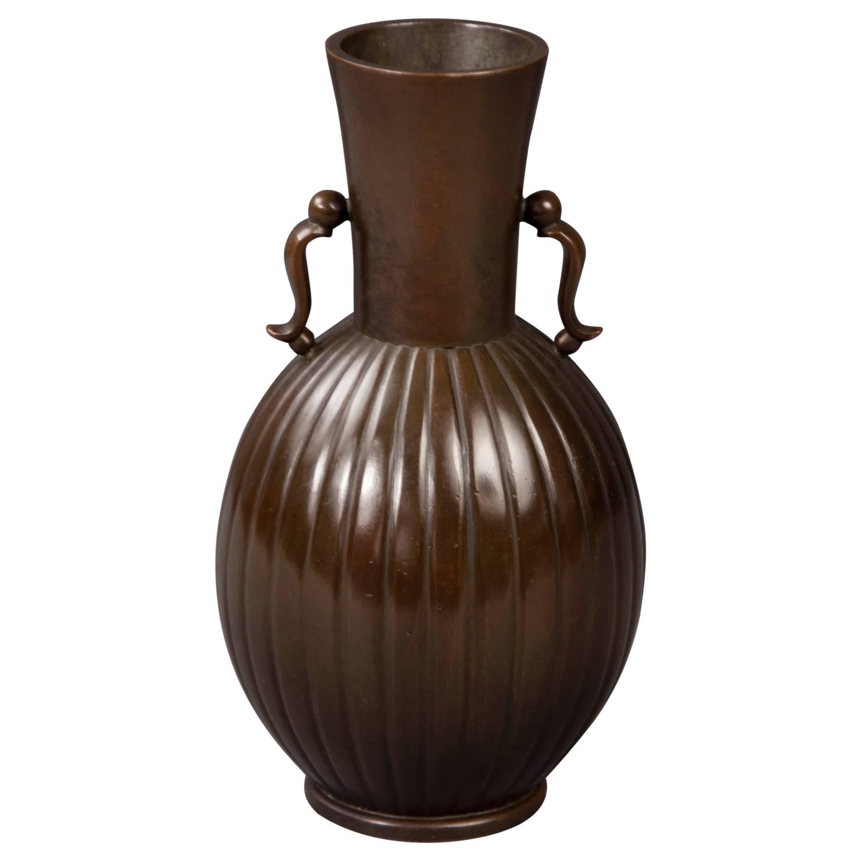 Bronze Vase by GAB, Sweden, ca 1930