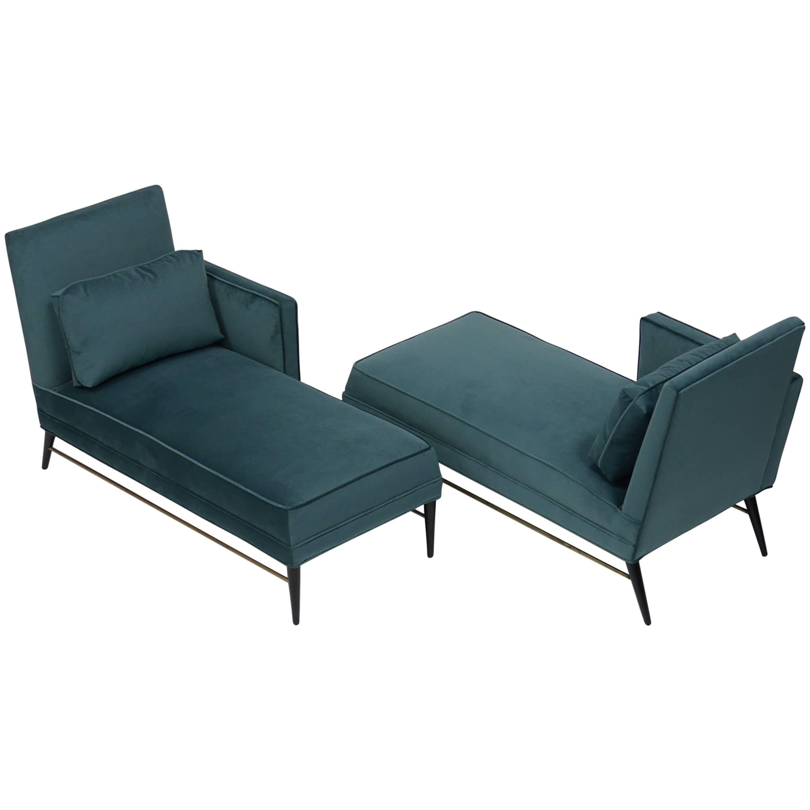 Rare Pair of Chaise Lounge Chairs by Paul McCobb For Sale