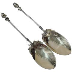 Gorham Egyptian Revival Sterling Silver Spoons with Pharaoh's Mask 1