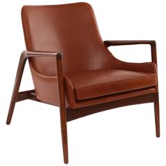 Ib Kofod-Larsen Leather and Oak Lounge Chair 8