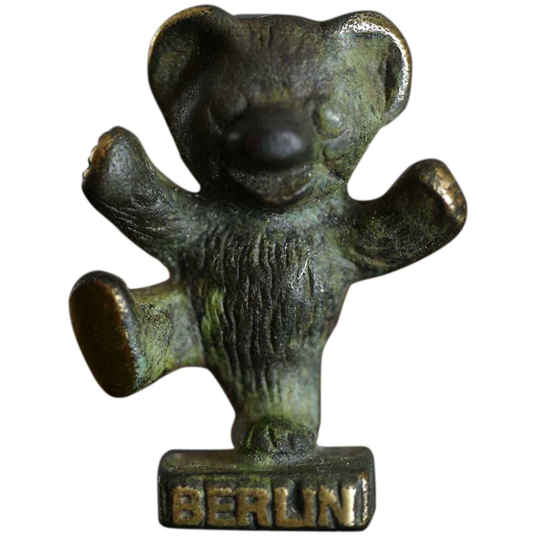 Brass Berlin Bear Figurine in the Style of Walter Bosse