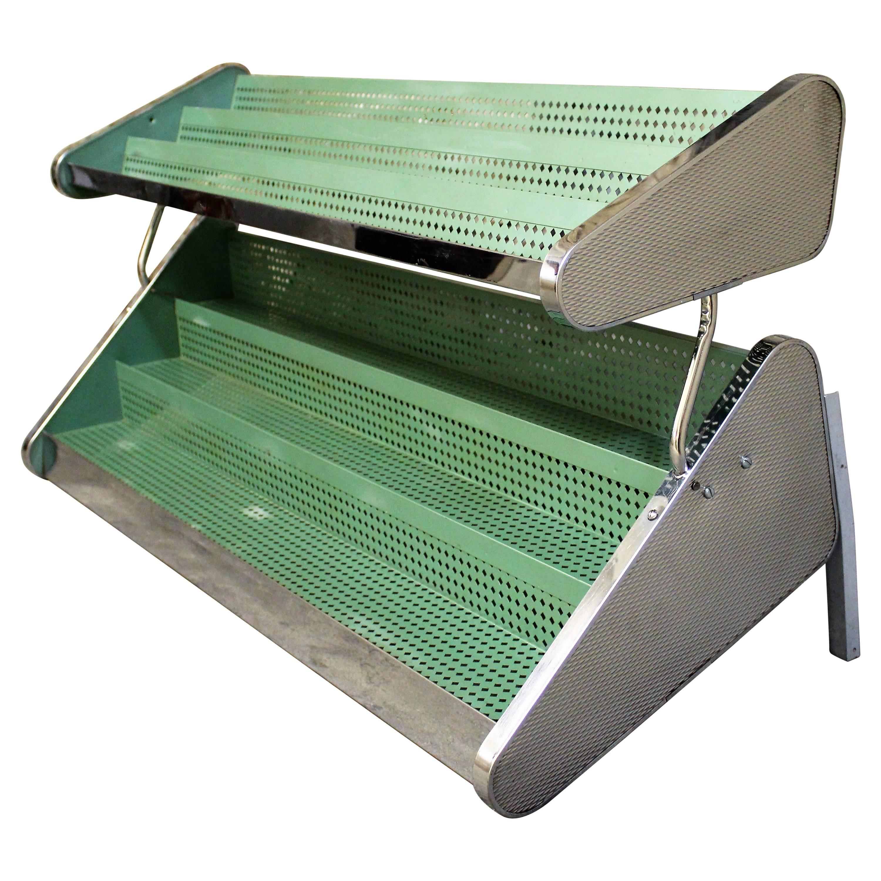 Wrigley's Gum Counter Top Display Shelving Unit, 1940s Metal and Chrome