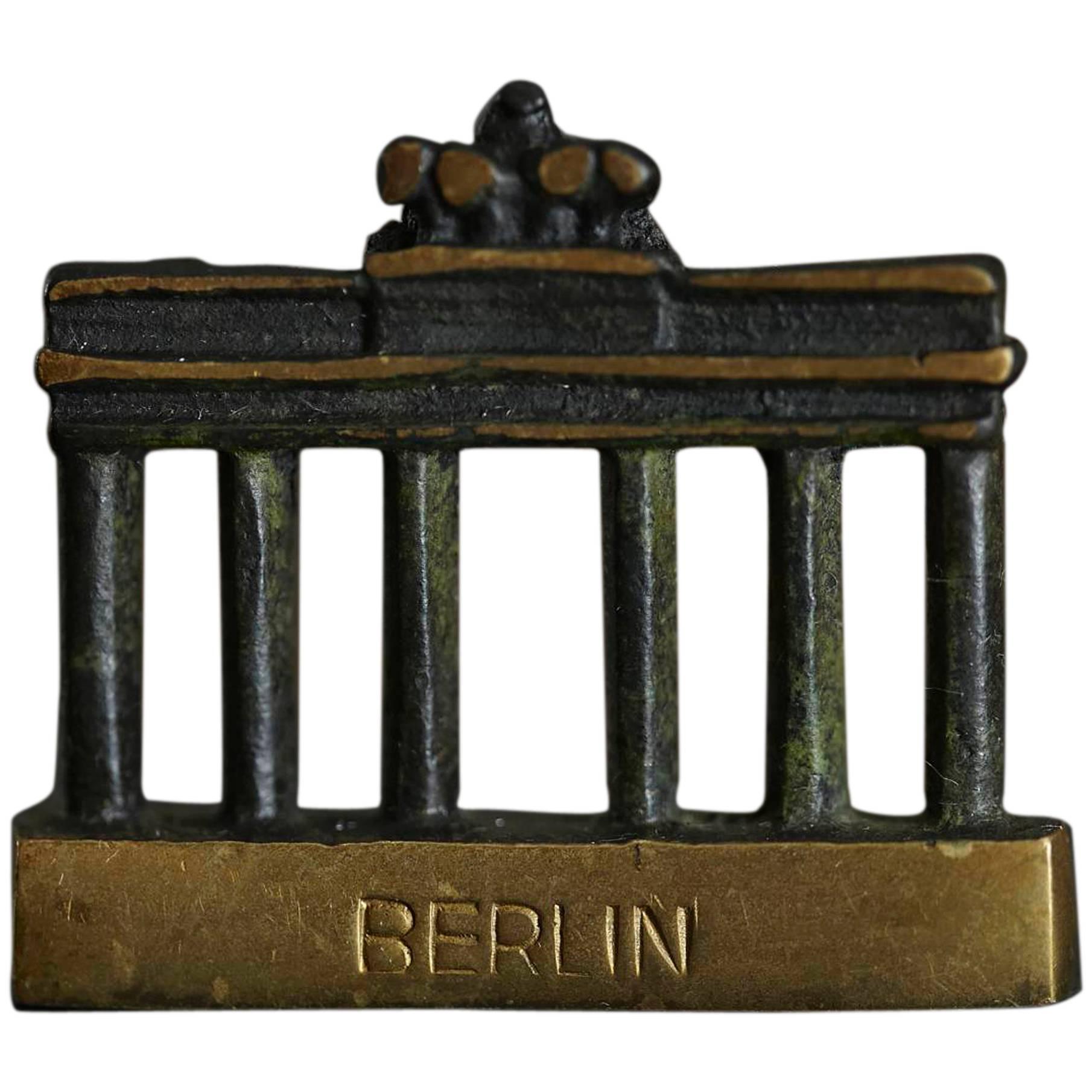 Brass Berlin Gate Figurine in the Style of Walter Bosse