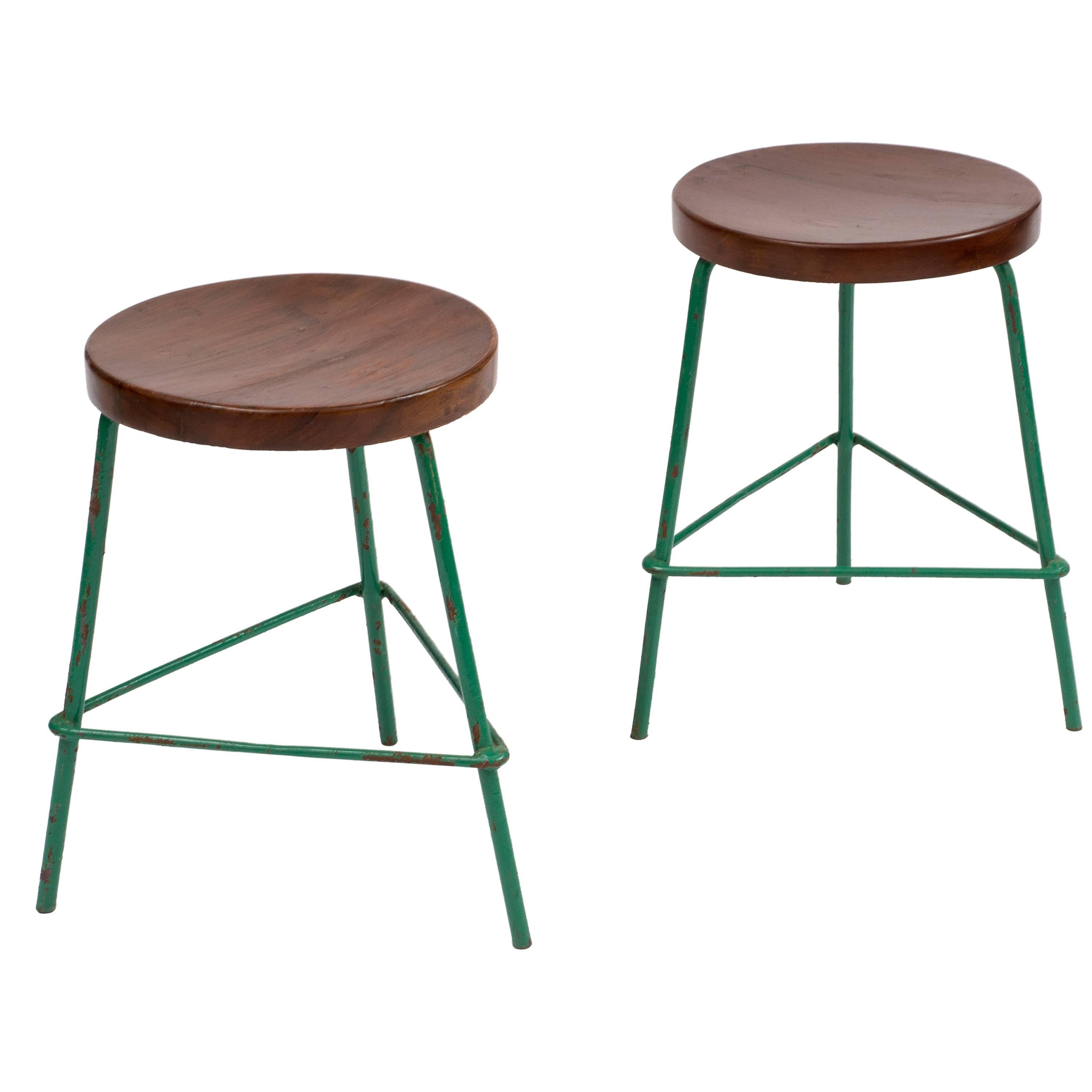 Pair of Stools by Pierre Jeanneret for College of Architecture, Chandigarh
