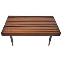 Handsome Mid-Century George Nelson Style Slat Coffee Table