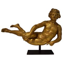 18th Century Giltwood Sculpture of a Female Nude