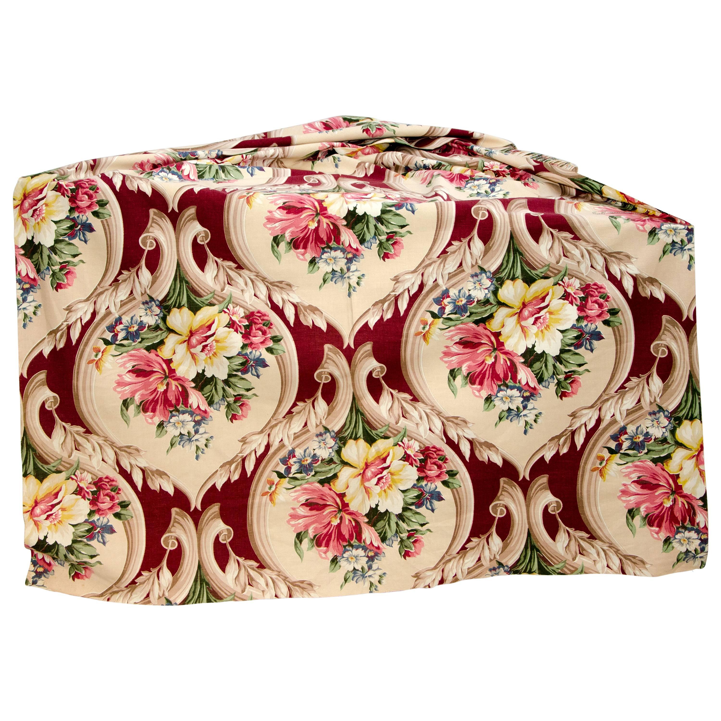Vintage Upholstery or Drapery Fabric, Floral Pattern 10 Yards For Sale at 1stDibs vintage