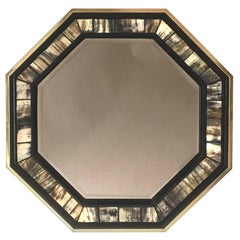 Vintage Anthony Redmile Brass and Petrified Wood Mirror