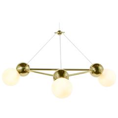 Lina 03 Light Triangle, Modern Minimal Geometric Chandelier, Polished Brass 6