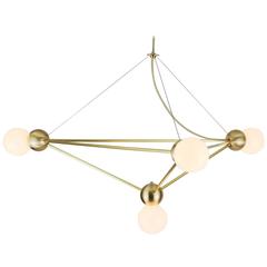 Lina 04 Light Pyramid LG, Modern Minimal Geometric Chandelier, Brushed Brass 8