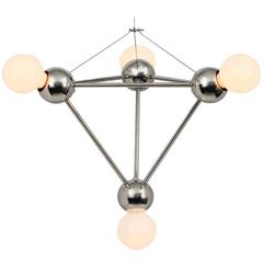 Lina Four-Light Pyramid SM, Modern Minimal Geometric Chandelier, Polished Nickel 7