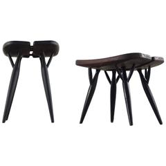 Pair of Pirrka Stools by Ilmari Tapiovaara for Asko / Laukaan Puu